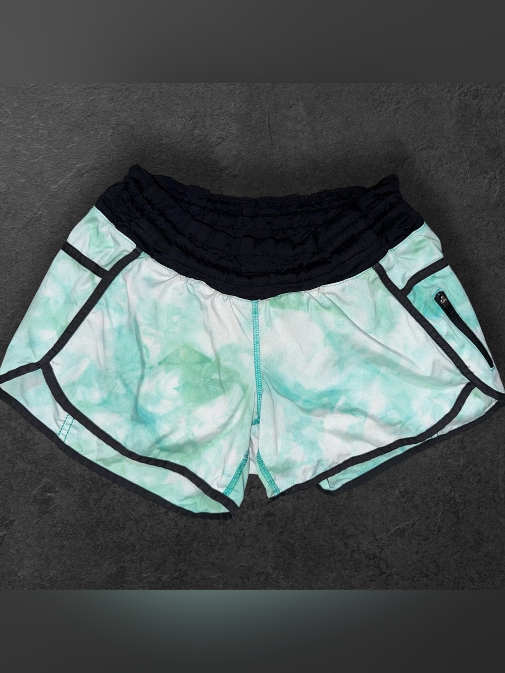 Lululemon Mint Aqua & Black Running Shorts Size 4